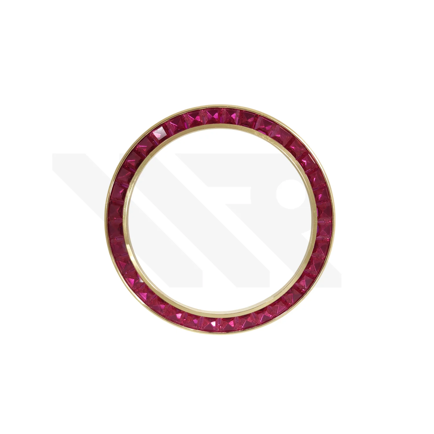 Replacement Cubic Zirconia Bezel Compatible with Rolex Daytona : Gold Bezel with Red CZ