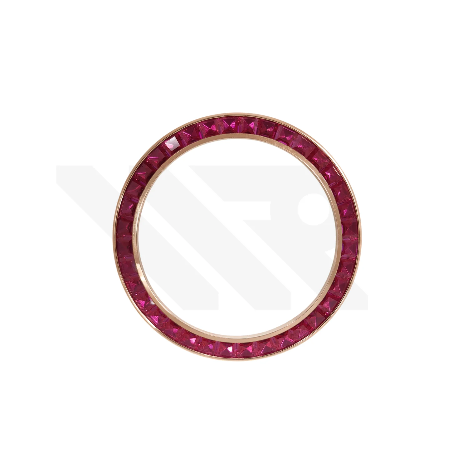 Replacement Cubic Zirconia Bezel Compatible with Rolex Daytona : Rose Gold Bezel with Red CZ