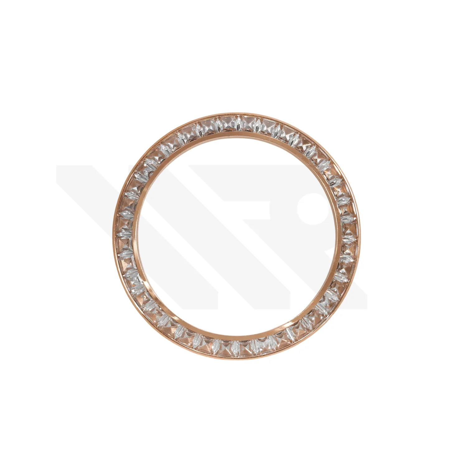 Replacement Cubic Zirconia Bezel Compatible with Rolex Daytona : Rose Gold Bezel with White CZ
