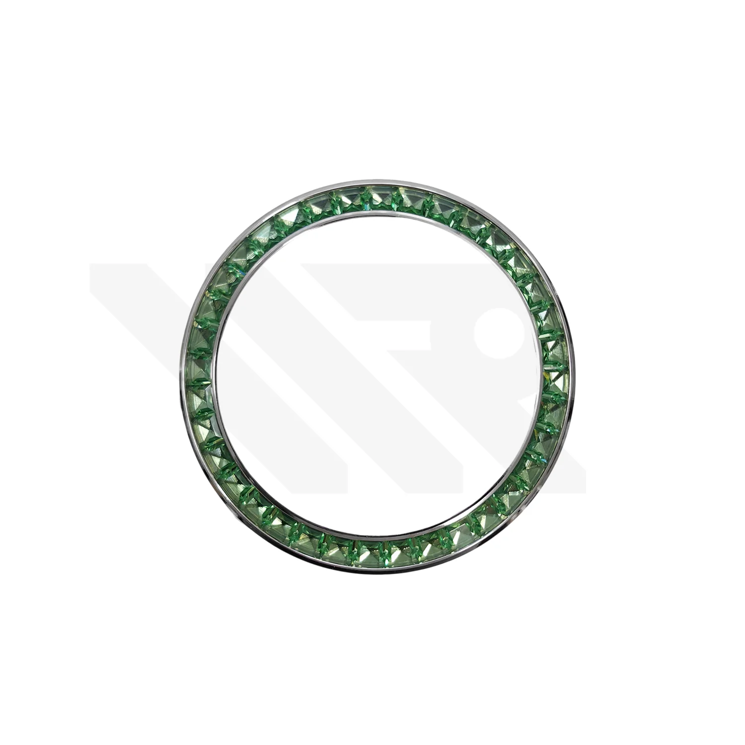 Replacement Cubic Zirconia Bezel Compatible with Rolex Daytona : Silver Bezel with Green CZ