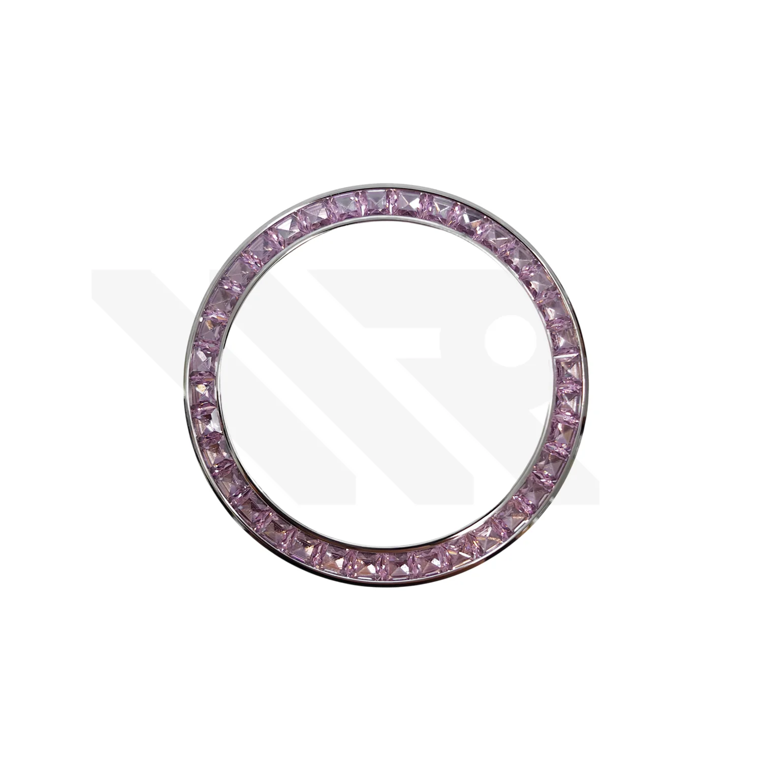 Replacement Cubic Zirconia Bezel Compatible with Rolex Daytona : Silver Bezel with Pink CZ