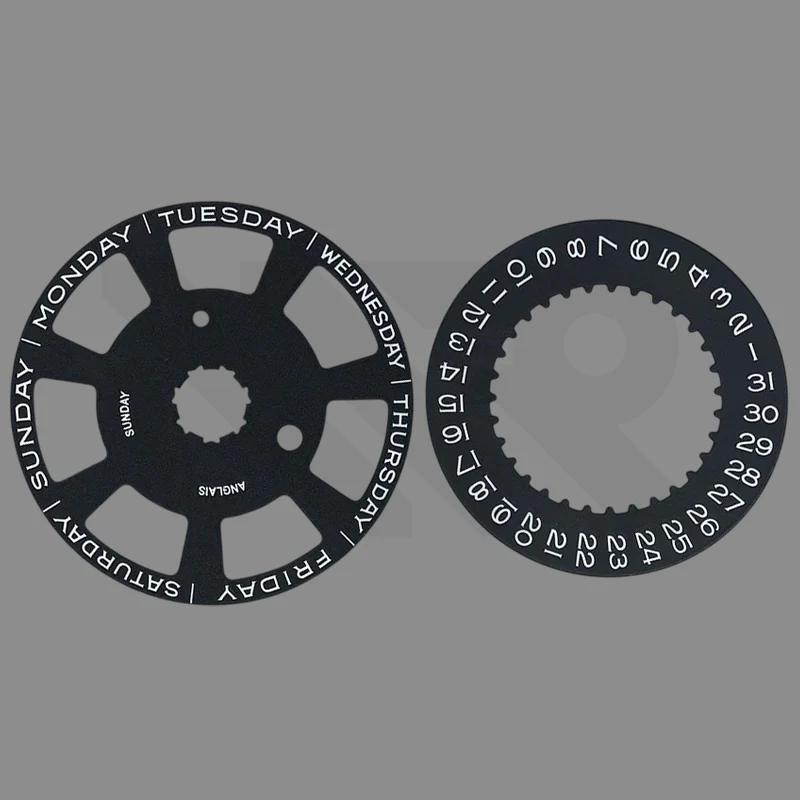 Replacement Day-Date Disc Compatible with Swiss Cal. 3255 - Black