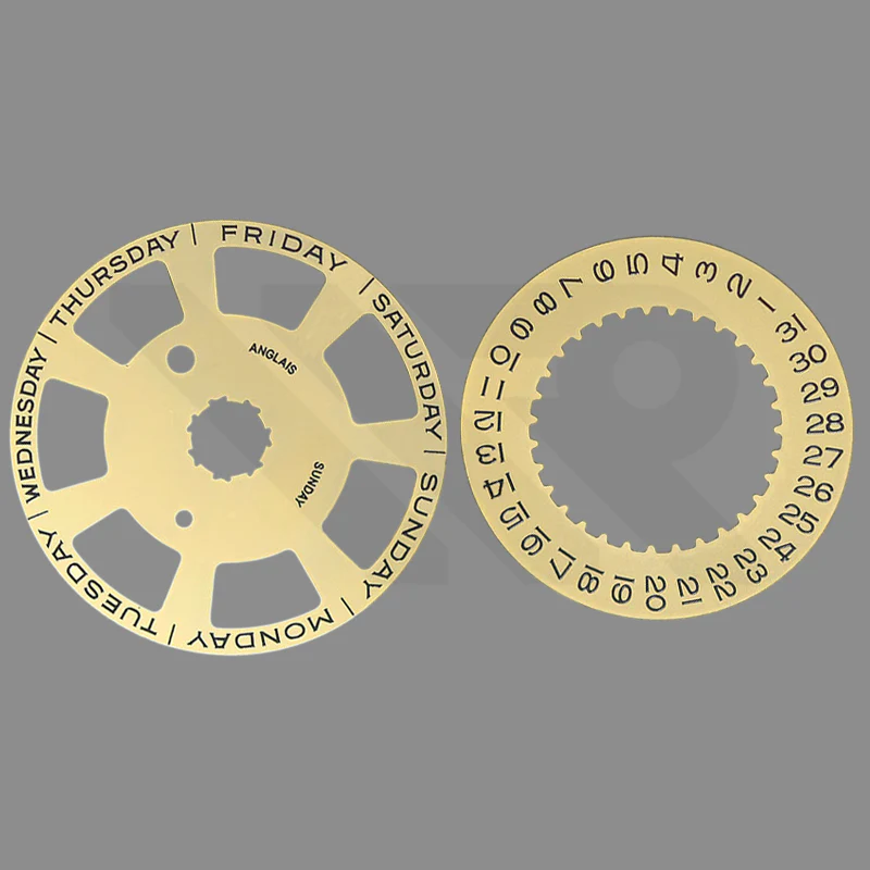 Replacement Day-Date Disc Compatible with Swiss Cal. 3255 : Yellow