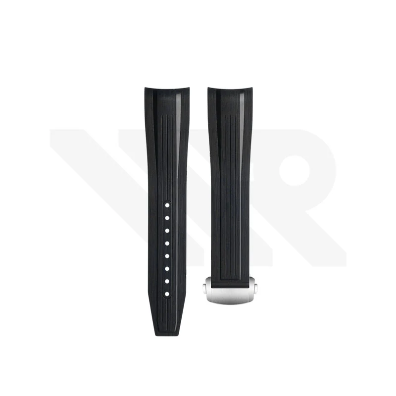 Replacement FKM Diver Strap Compatible with Longines HydroConquest GMT L3.890.4 : Black