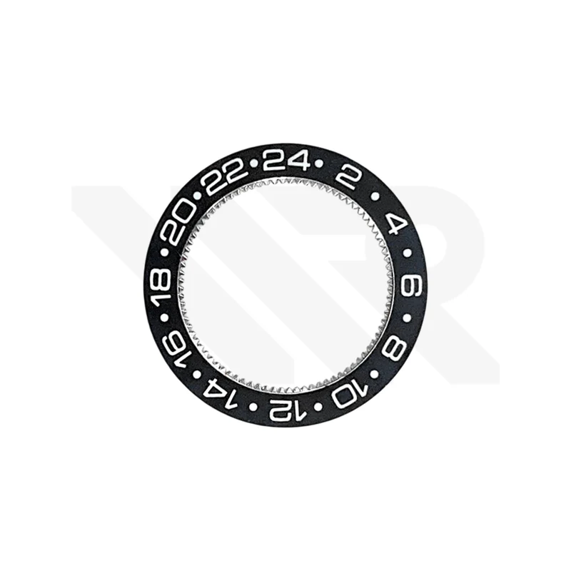 Replacement GMT Hour Disc Compatible with Rolex Skydweller Cal.9001 , Cal.9002 : Bright Black
