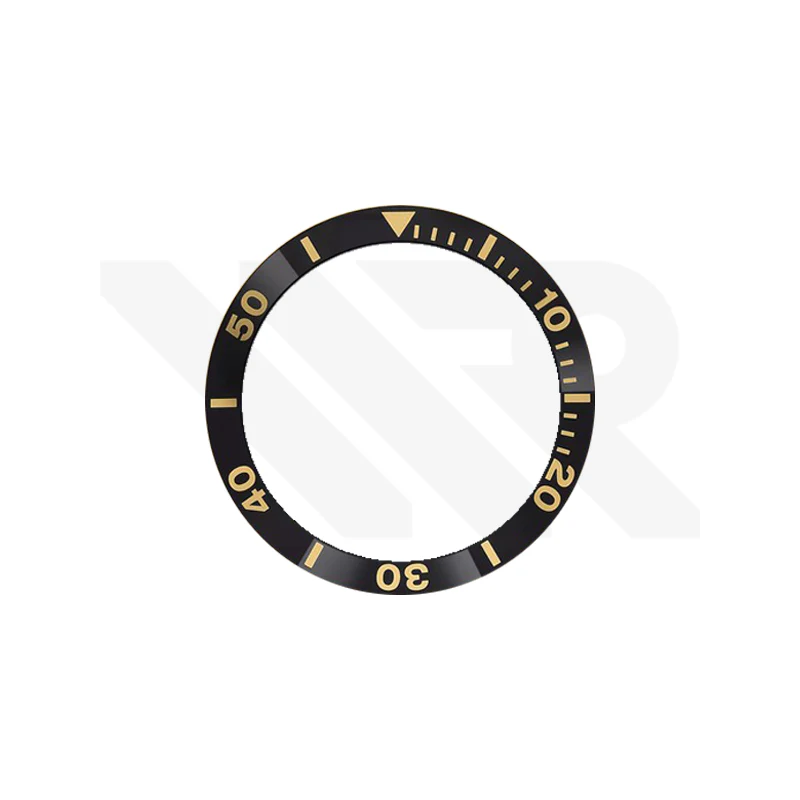 Replacement Mineral Bezel Ring Compatible with Tissot Seastar 1000 T120410A (Black/Gold)