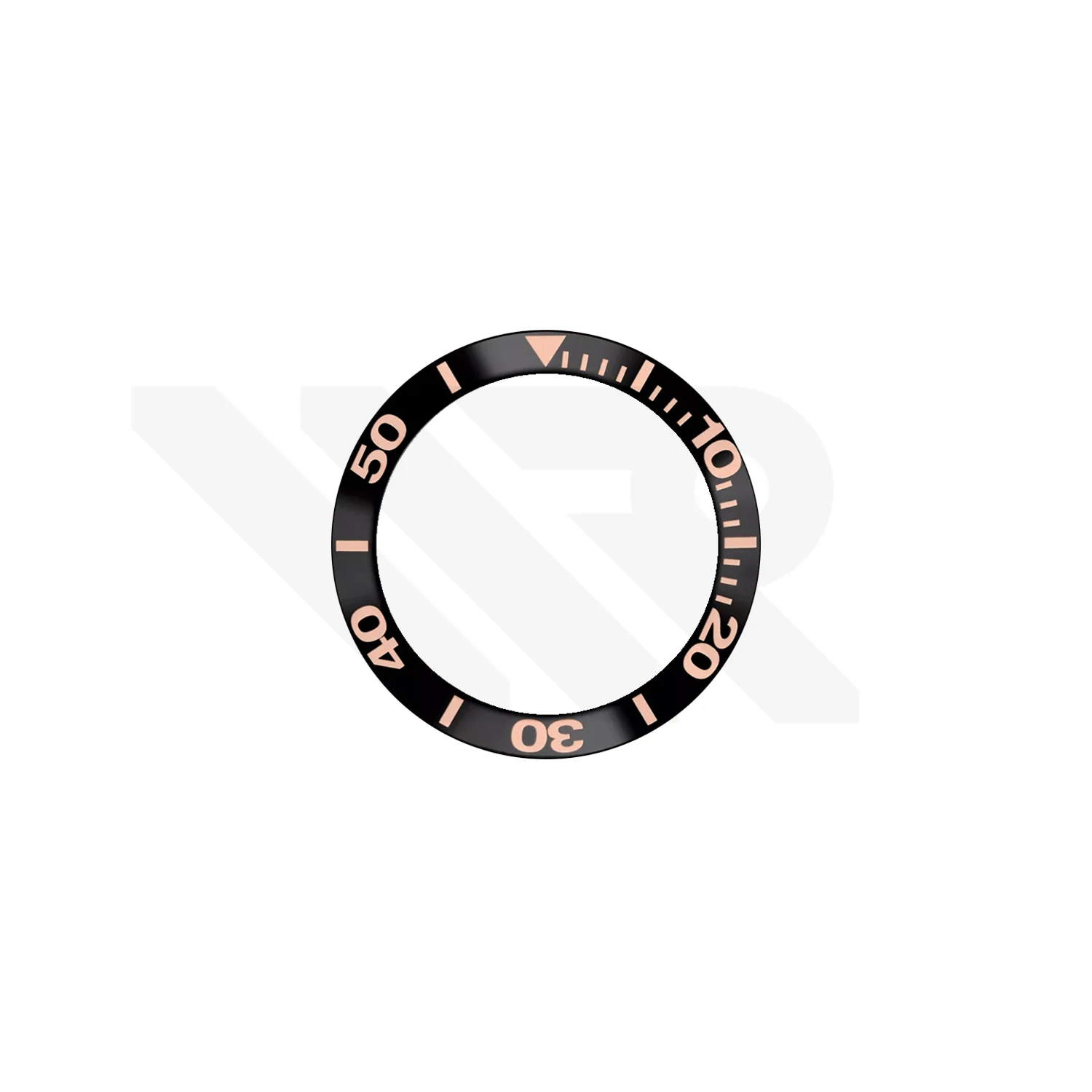 Replacement Mineral Bezel Ring Compatible with Tissot Seastar 1000 T120210A (Black/Rose Gold)