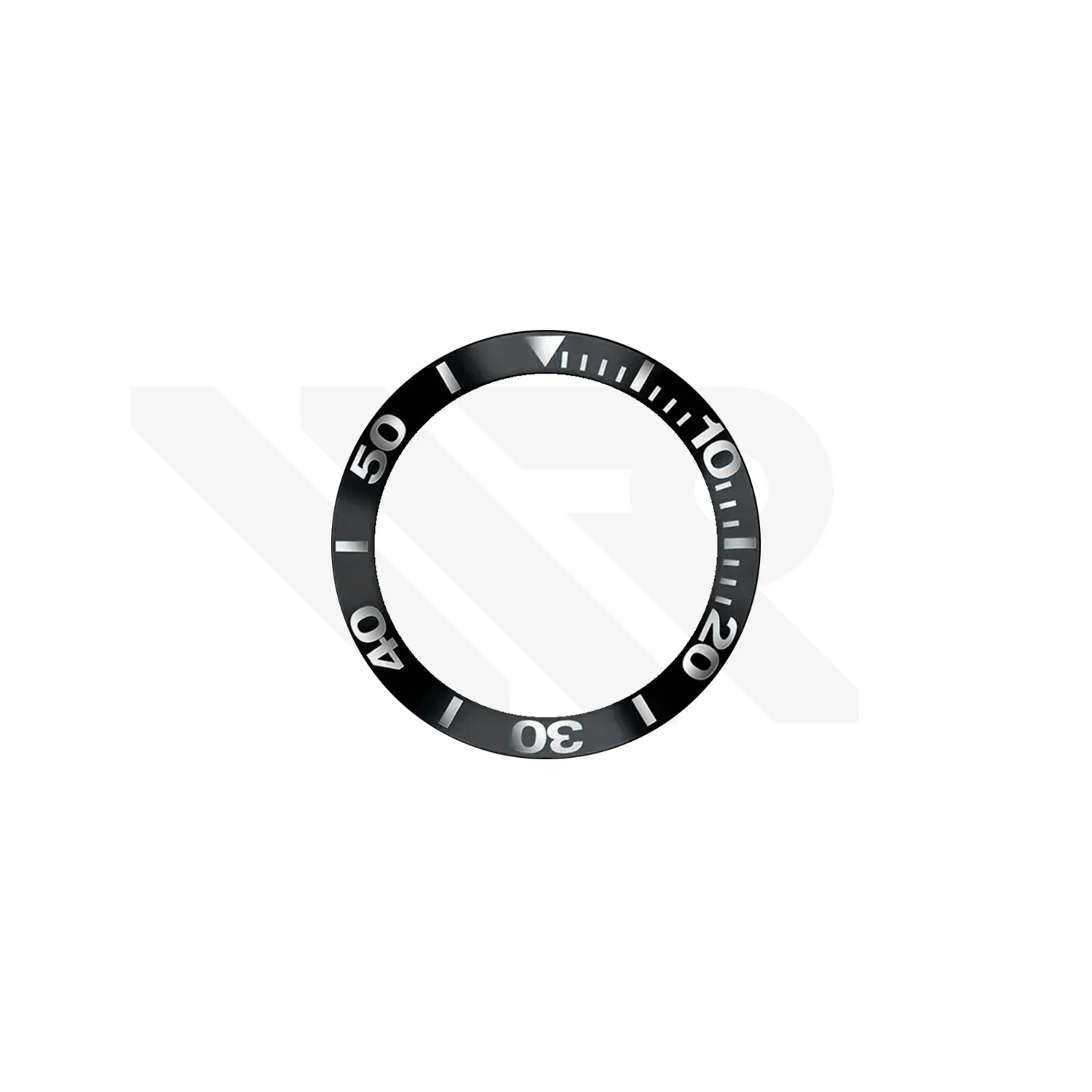 Replacement Mineral Bezel Ring Compatible with Tissot Seastar 1000 T120210A (Black/White)