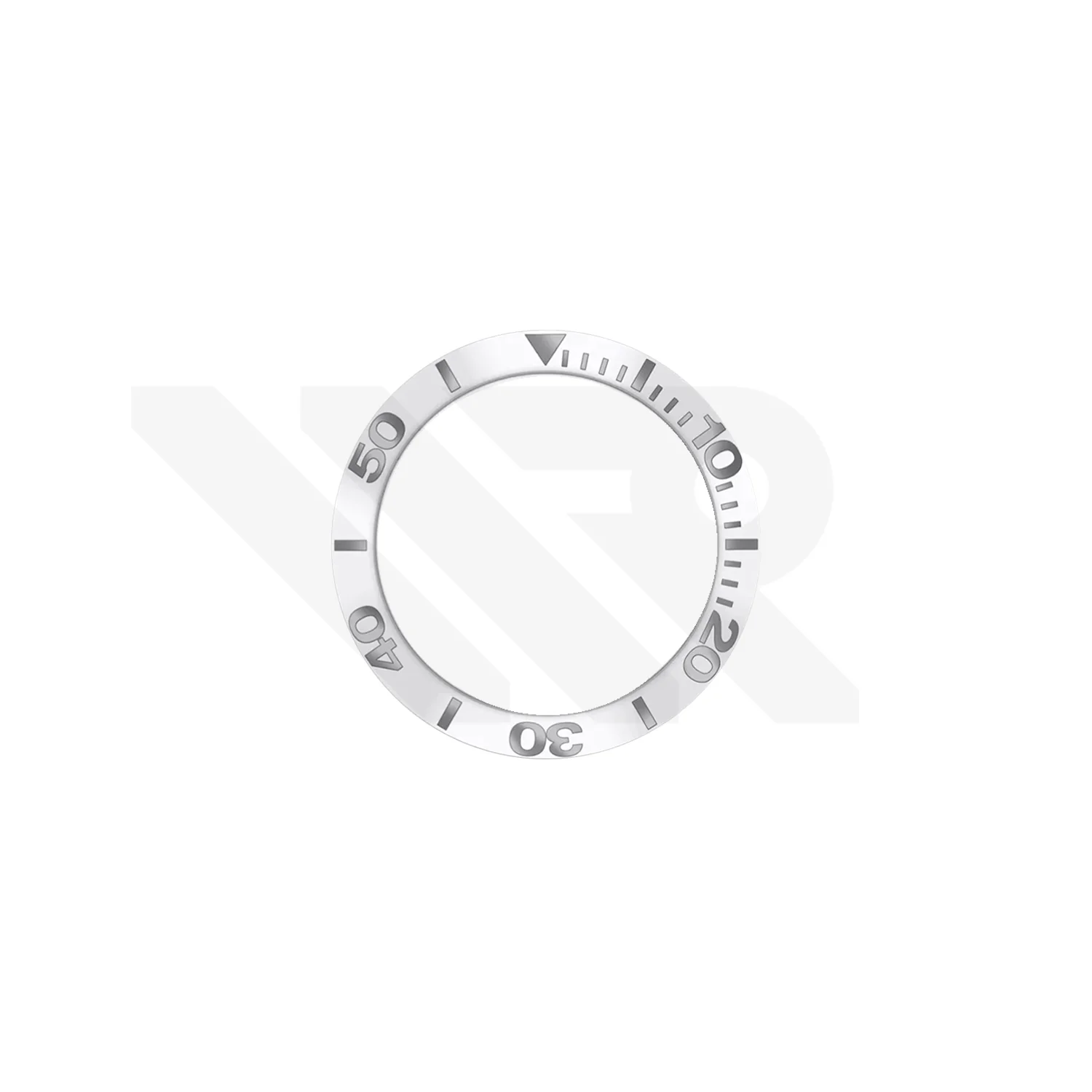 Replacement Mineral Bezel Ring Compatible with Tissot Seastar 1000 T120210A (White/Silver)