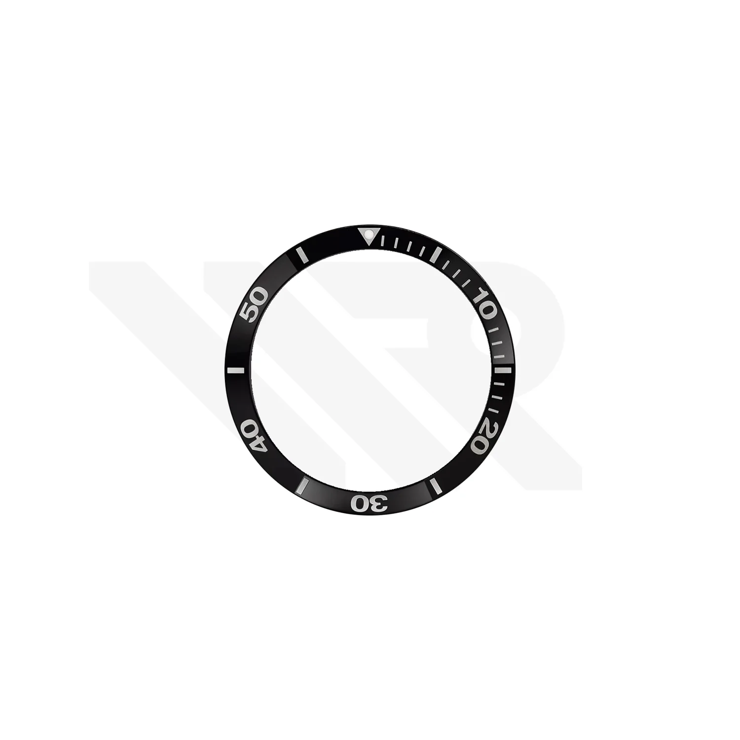 Replacement Mineral Bezel Ring Compatible with Tissot Seastar 1000 T120807A : Black/Silver