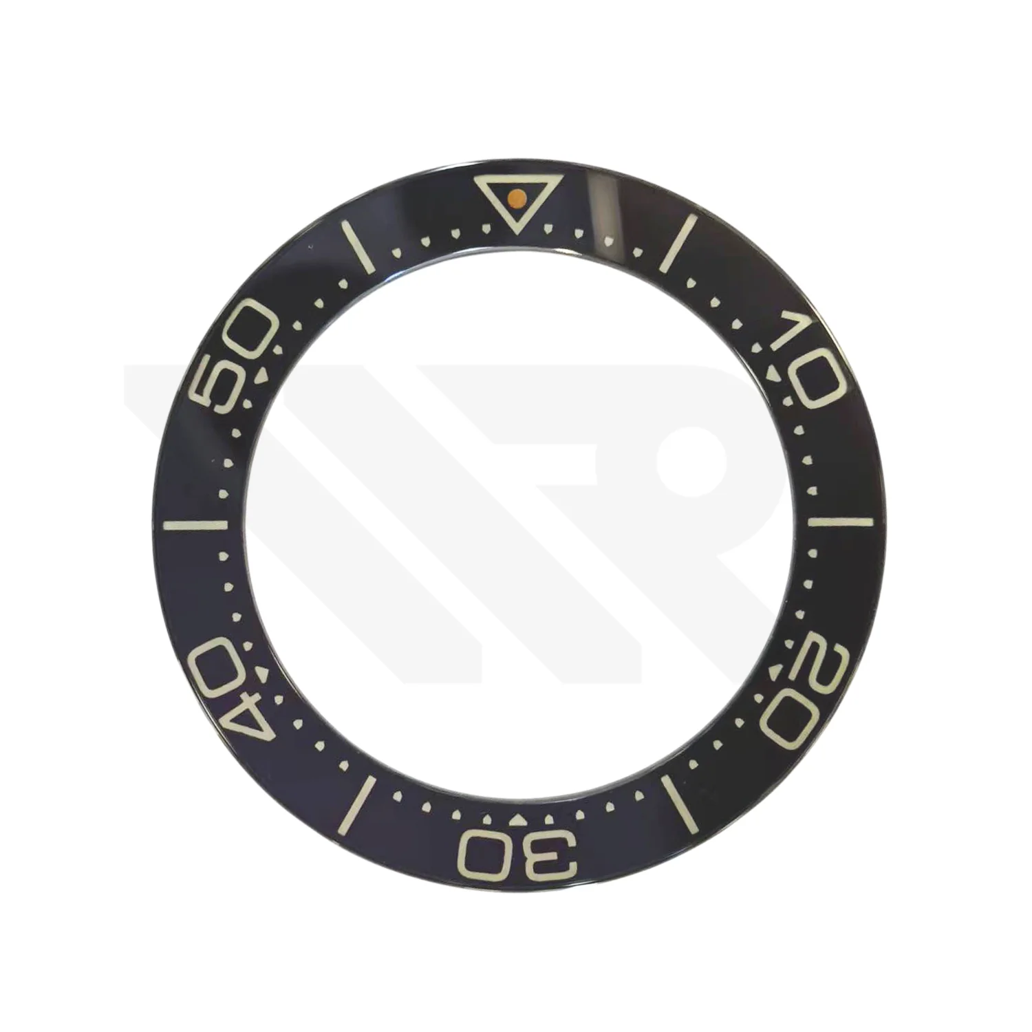 Replacement Sapphire Bezel Insert Compatible with Omega Seamaster Ploprof 1200m : Black