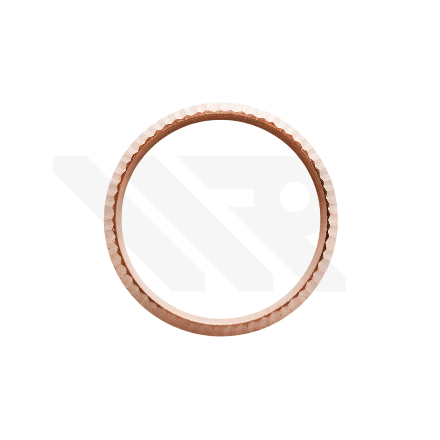 Replacement Stainless Steel Fluted Bezel Compatible with Rolex Datejust 26mm (Rose Gold)