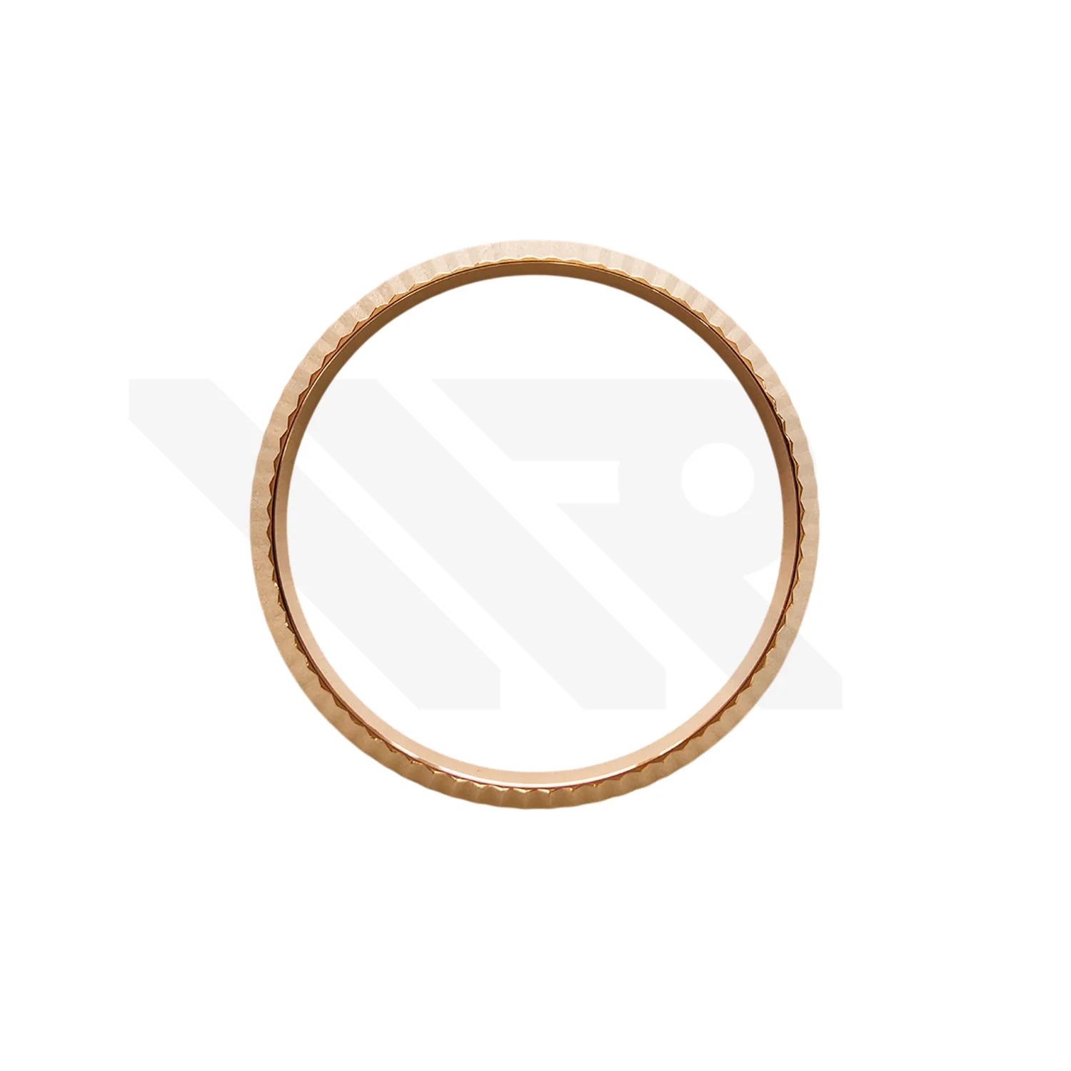 Replacement Stainless Steel Fluted Bezel Compatible with Rolex Datejust 36mm (Rose Gold)