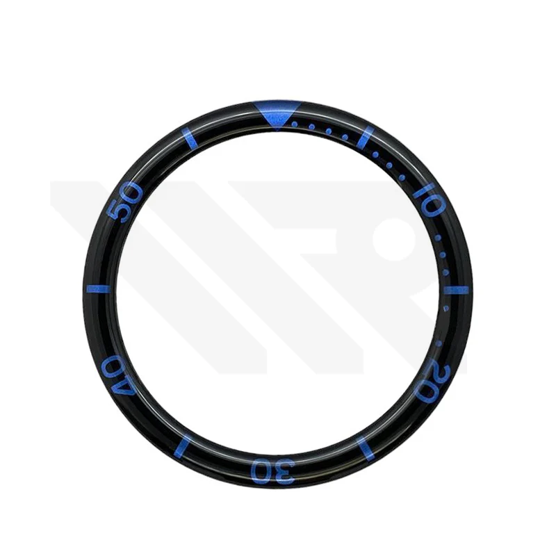 Resin Flat Bezel Insert for SKX/SRPD Seiko Mod: Black-Blue