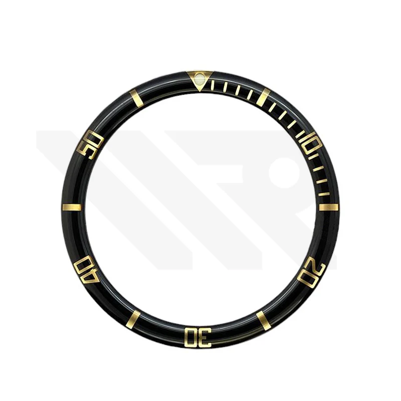 Resin Flat Bezel Insert for SKX/SRPD Seiko Mod: Black-Gold