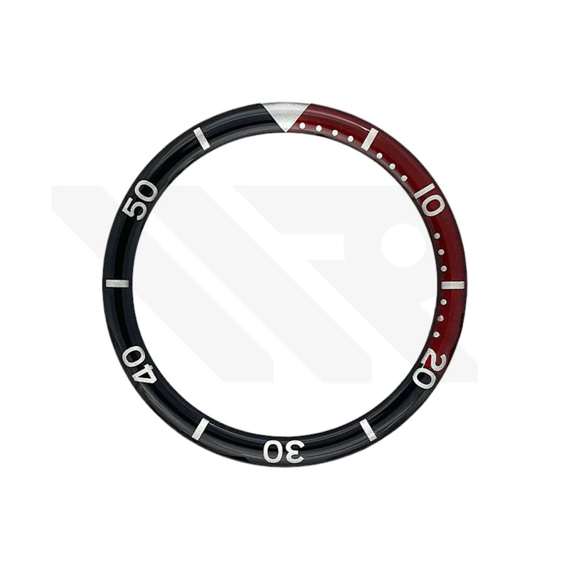Resin Flat Bezel Insert for SKX/SRPD Seiko Mod: Black-Red-Silver