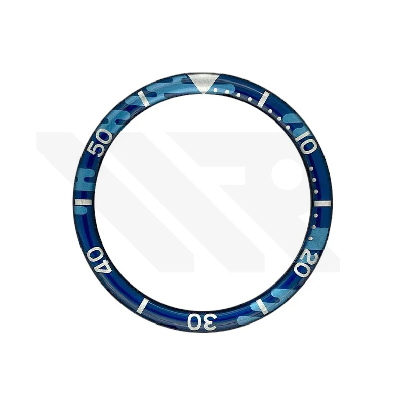 Resin Flat Bezel Insert for SKX/SRPD Seiko Mod: Camouflage Blue-Silver