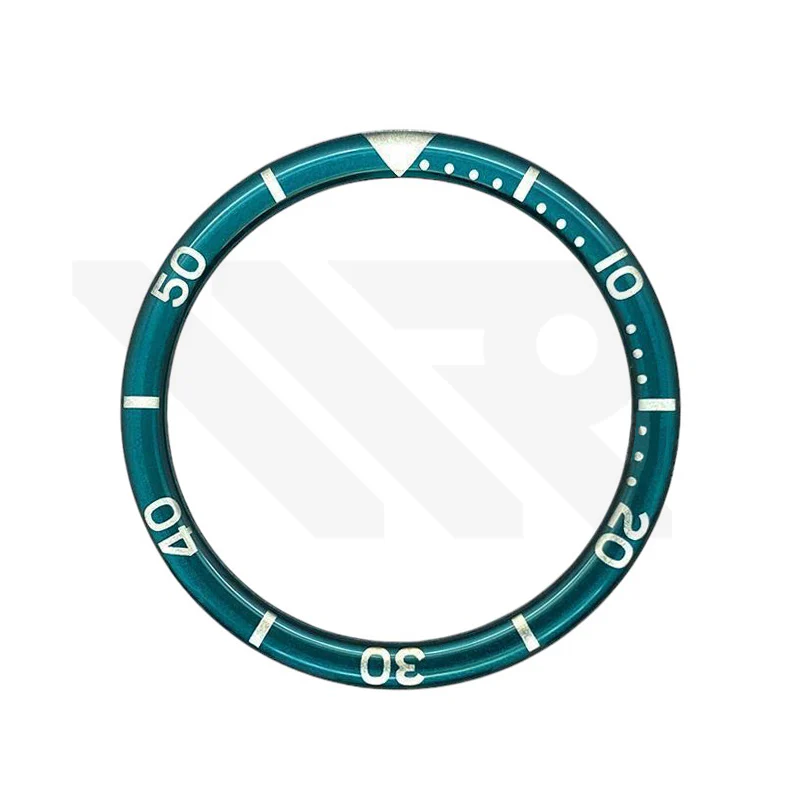 Resin Flat Bezel Insert for SKX/SRPD Seiko Mod: Coral Green-Silver