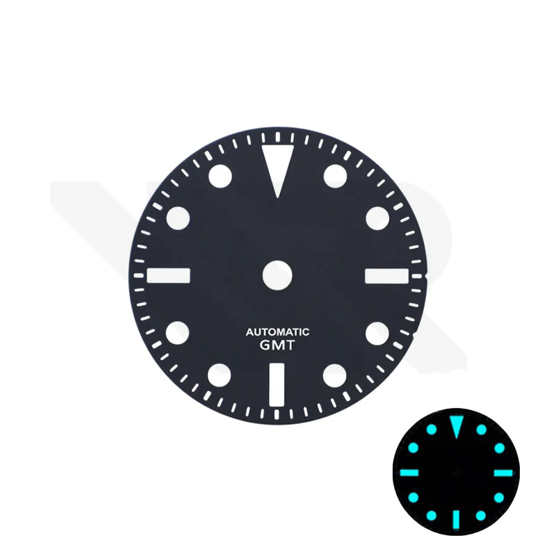 Retro GMT Dial for Seiko NH34 Mod: Matte Black No Date