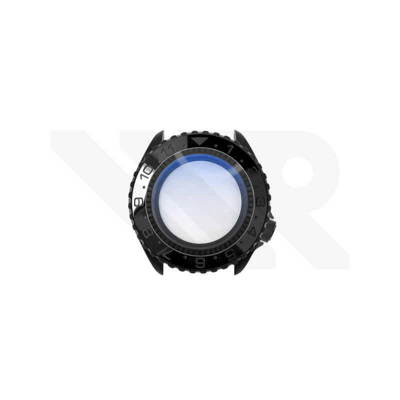 Sandblasted Black SKX Case Set for Seiko Mod: Stealth Dual Time GMT Style
