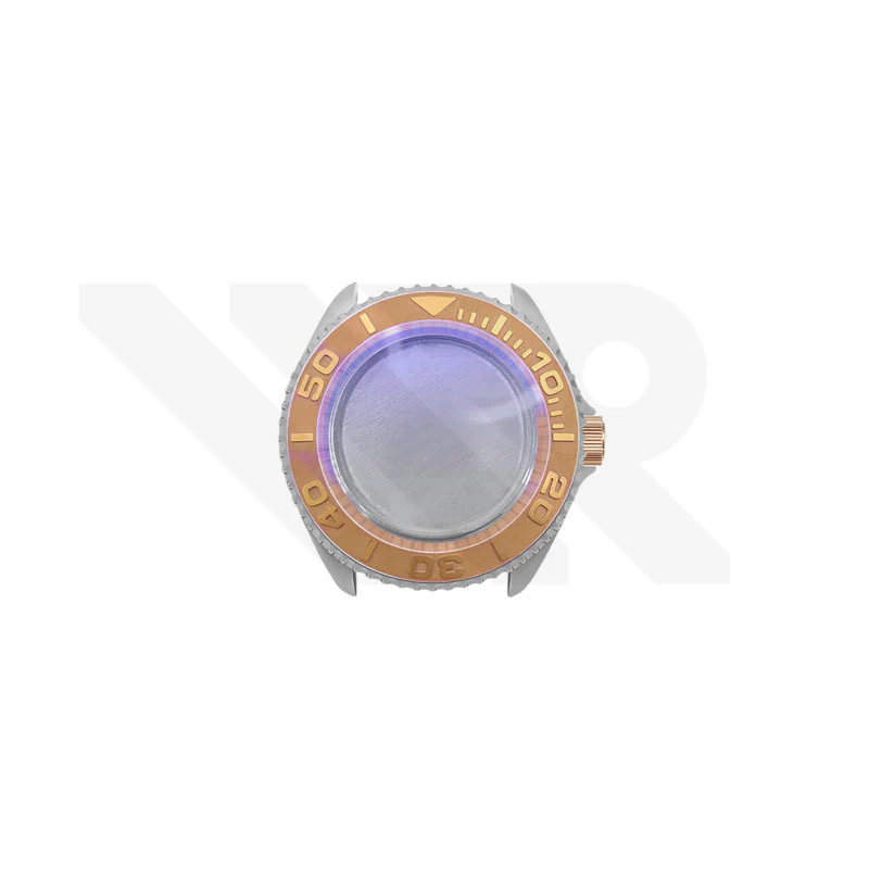 Sandblasted Silver SKX 3 O'clock Case Set for Seiko Mod: Rose Gold Yachtmaster Style