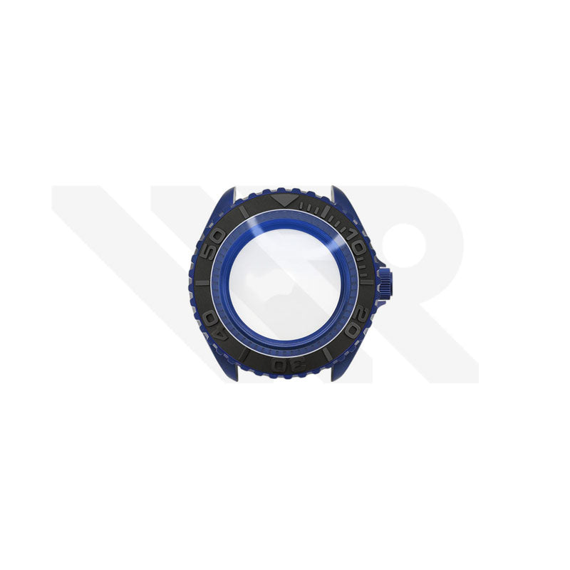 Sandblasted Blue SKX 3 O'clock Case Set for Seiko Mod: Black YM Style
