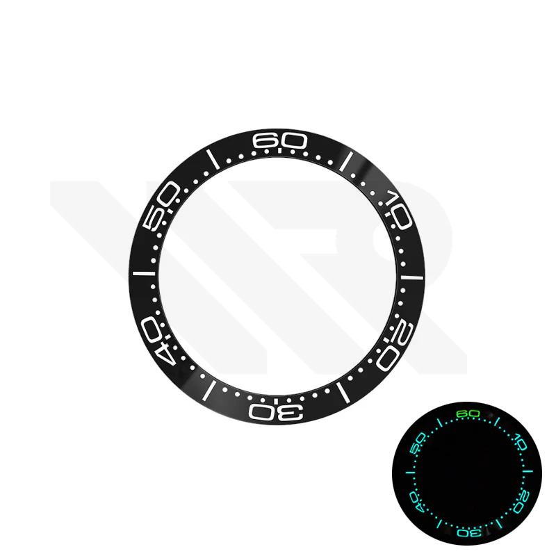 Sea Master Style Ceramic Sloped Bezel Inserts for SKX/SRPD Seiko Mod: Black
