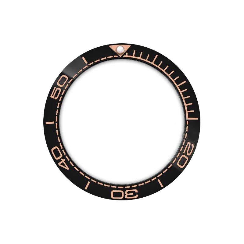 SMP Style Ceramic Sloped Bezel Insert for SKX/SRPD - Black/Rose Gold