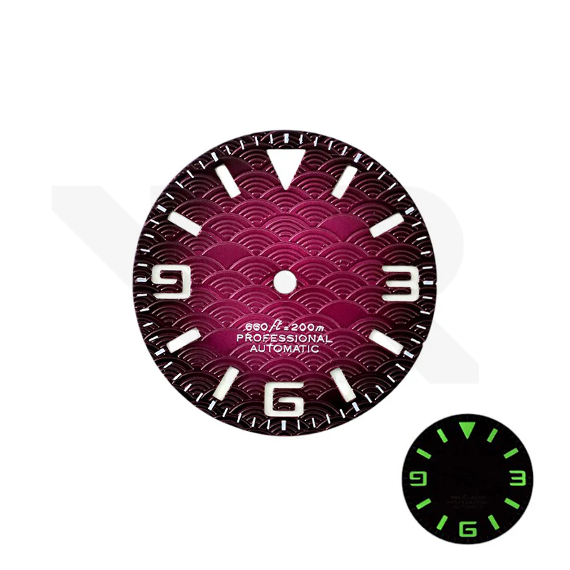 Seigaiha Japanese Wave Dial for Seiko Mod: Fumed Purple