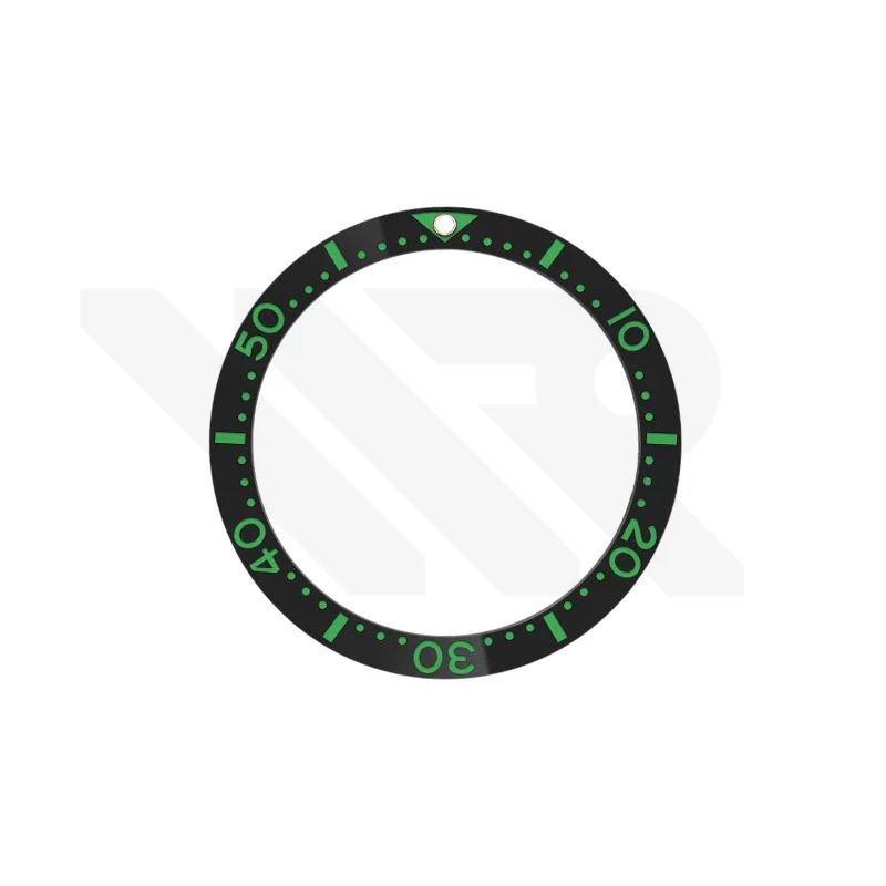Seiko Style Diver Ceramic Flat Bezel Insert for SKX / SRPD - Black-Green