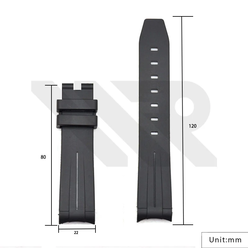 Curved End Silicon Strap for SKX/SRPD - Black (SS Buckle) - Image 5