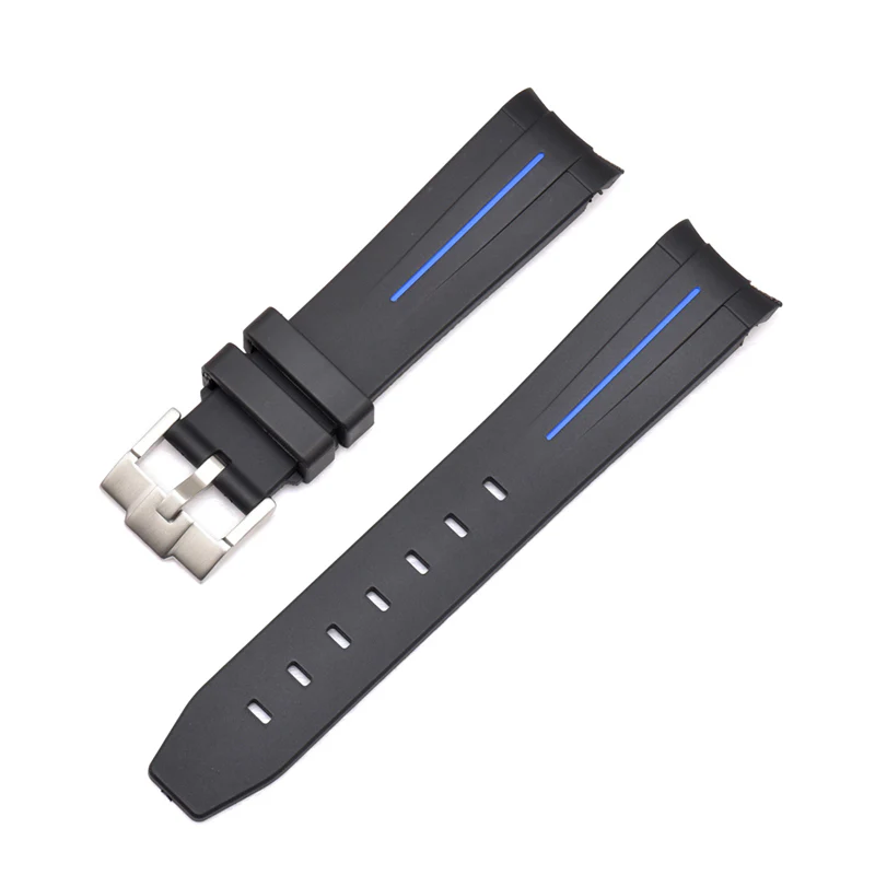 Curved End Silicon Strap for SKX/SRPD - Black (SS Buckle) - Image 3