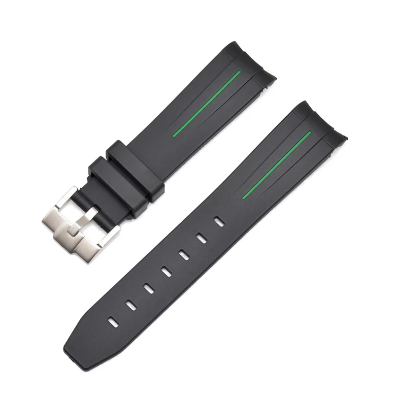 Curved End Silicon Strap for SKX/SRPD - Black (SS Buckle) - Image 4