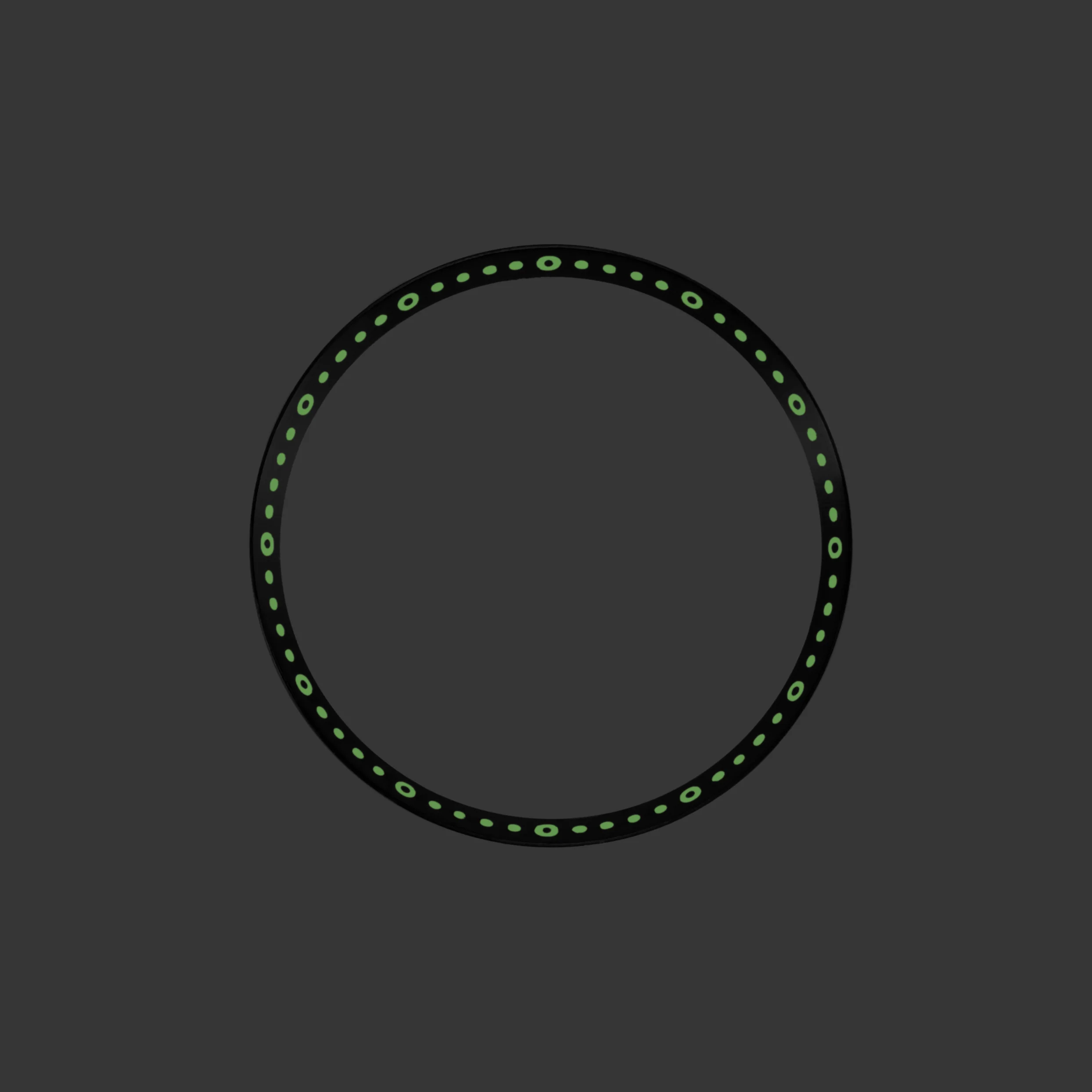 SKX / SRPD Chapter Ring: Brushed Black Stainless Steel with Luminous Markers