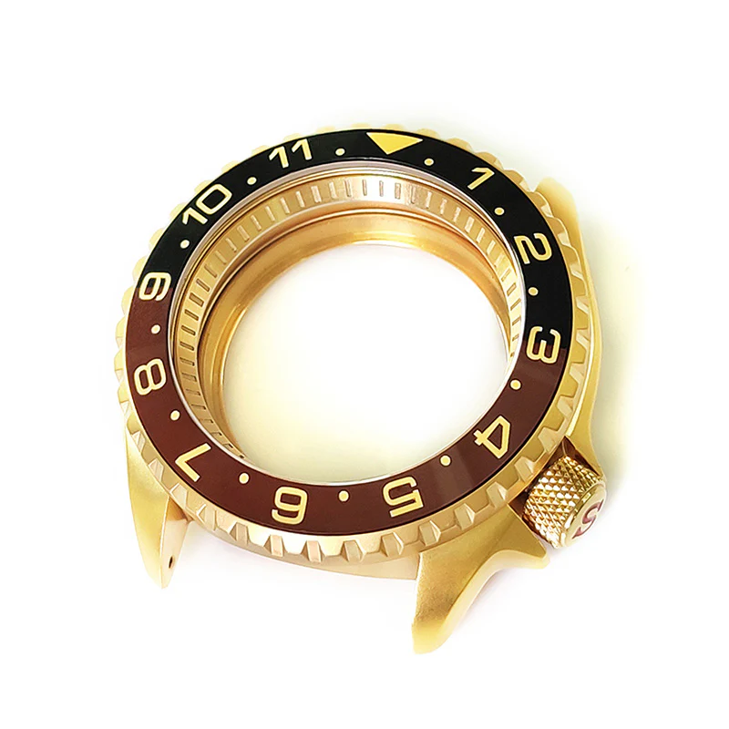 GMT Style Sandblasted Case Set for Seiko SKX / SRPD Mod : Yellow - Image 2