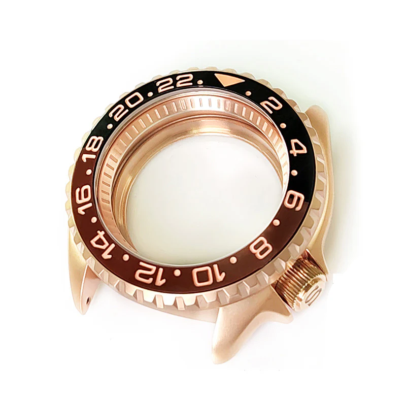GMT Style Sandblasted Case Set for Seiko SKX / SRPD Mod : Rose Gold