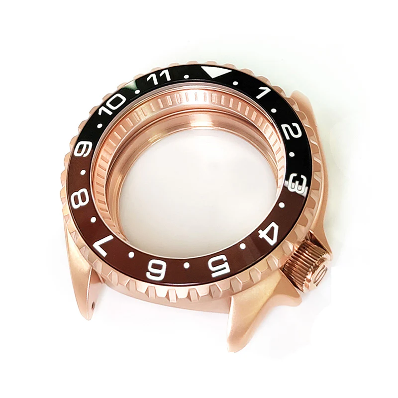 GMT Style Sandblasted Case Set for Seiko SKX / SRPD Mod : Rose Gold - Image 2
