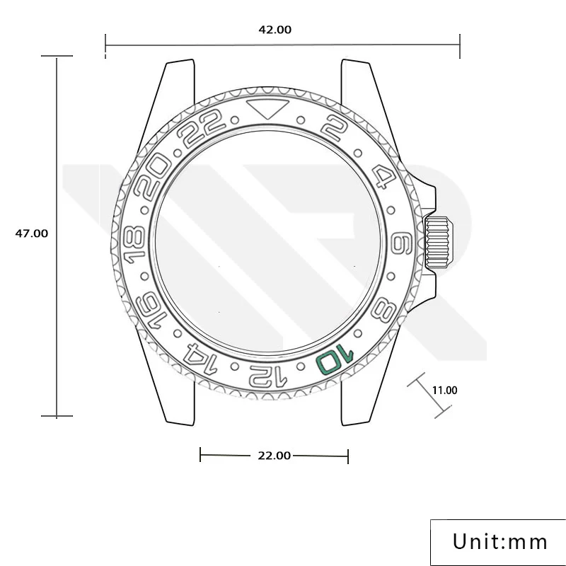 GMT Style Sandblasted Case Set for Seiko SKX / SRPD Mod : Black - Image 3