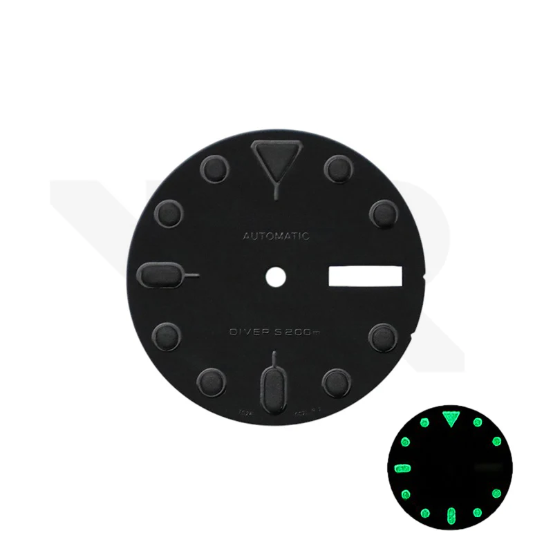 SKX Style Matte Day-Date Dial for Seiko NH36 Mod: All Black