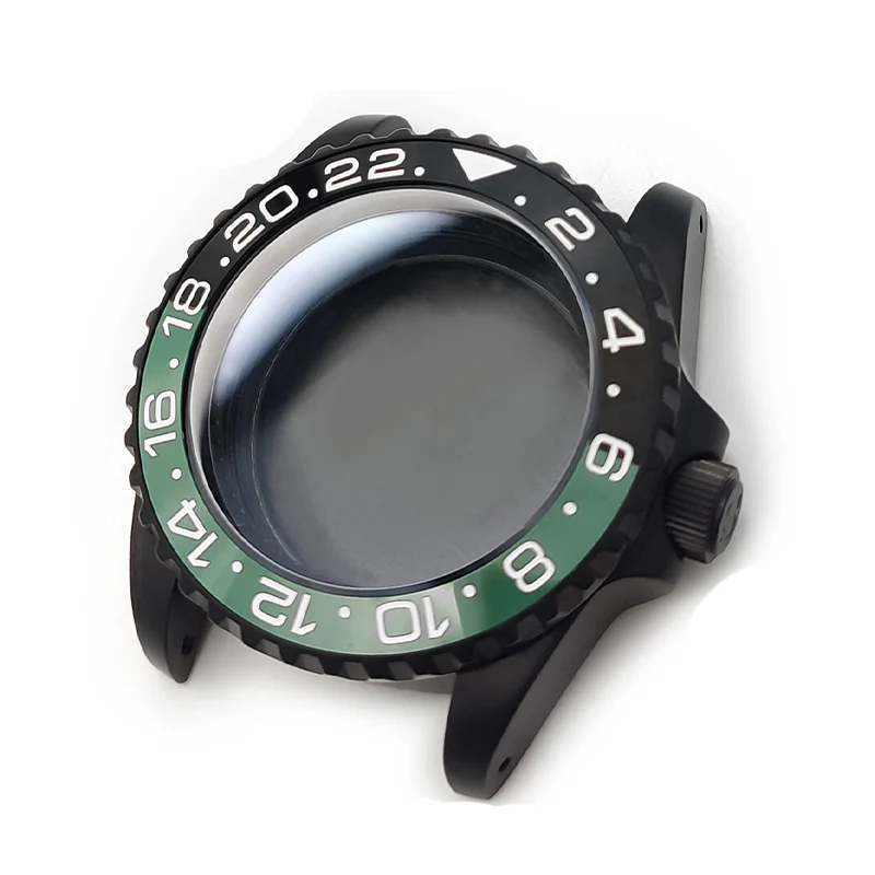 GMT Oyster Style Sandblasted Case Set for Seiko SKX / SRPD Mod: Black - Image 2