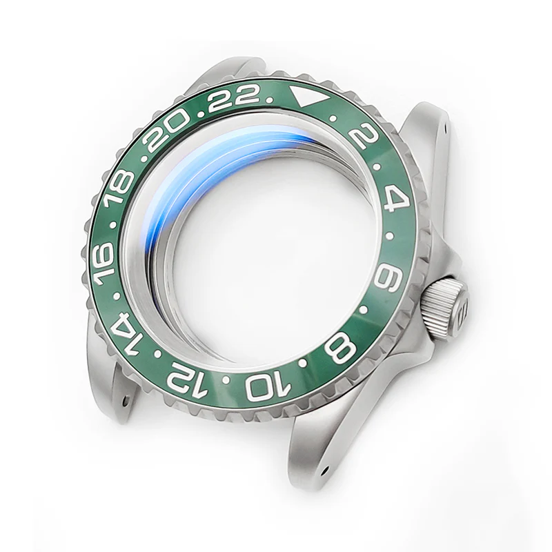 GMT Oyster Style Sandblasted Case Set for Seiko Mod: Silver - Image 2