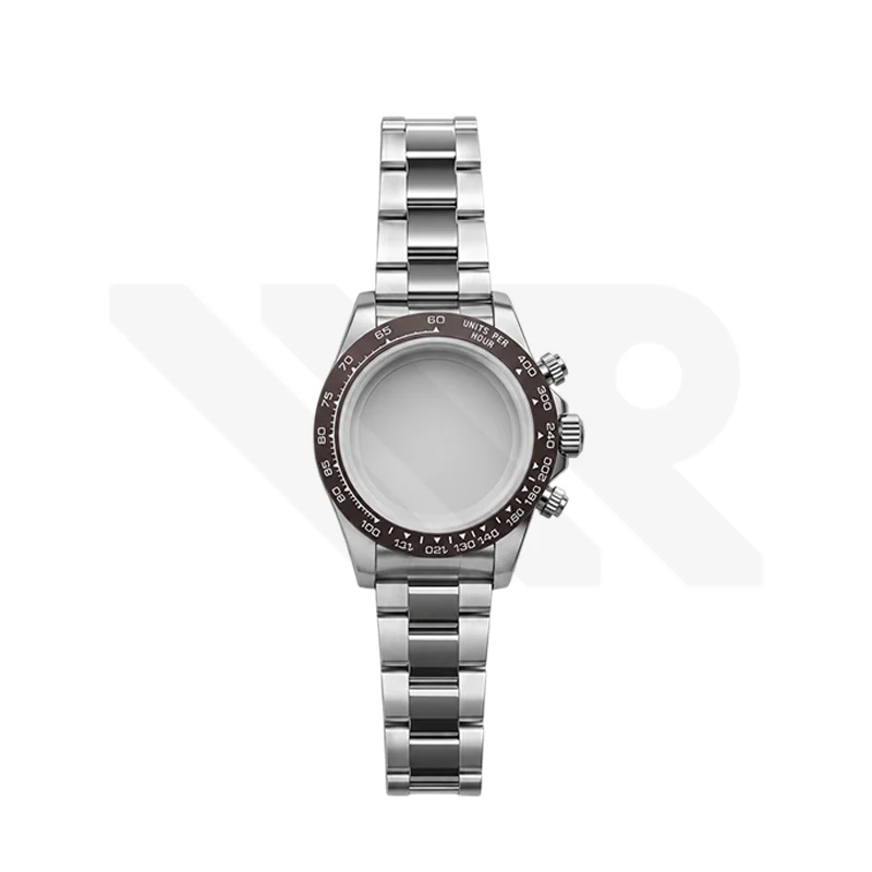 Stainless Steel Seikona Case Set for Daytona Seiko Mod: Brown Ceramic Bezel - Image 2