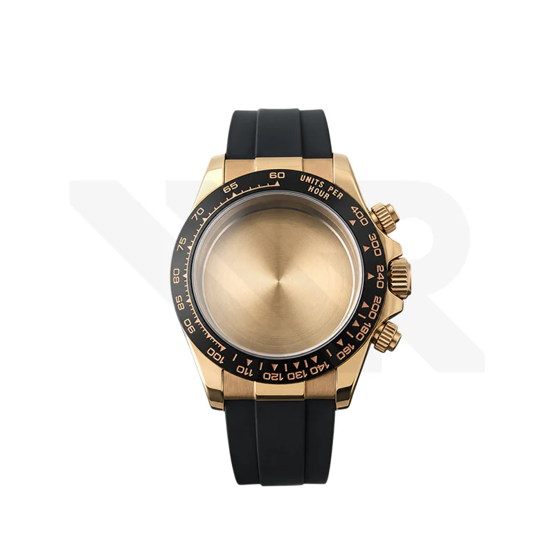 Stainless Steel Seikona Case Set for Daytona Seiko VK63 Mod: Oyster Style PVD Rose Gold