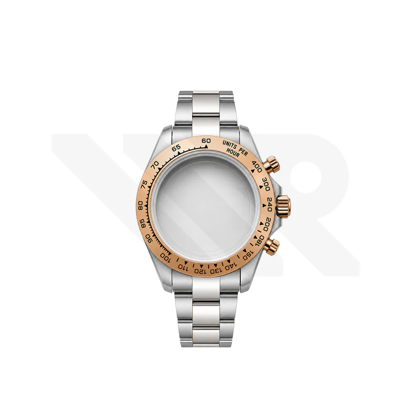 Stainless Steel Seikona Case Set for Daytona Seiko Mod: Stainless Steel Bezel Two-Tone Rose Gold - Image 2