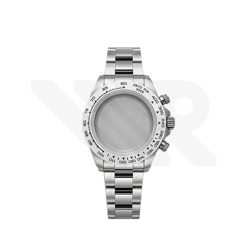 Stainless Steel Seikona Case Set for Daytona Seiko Mod: White Ceramic Bezel - Image 2