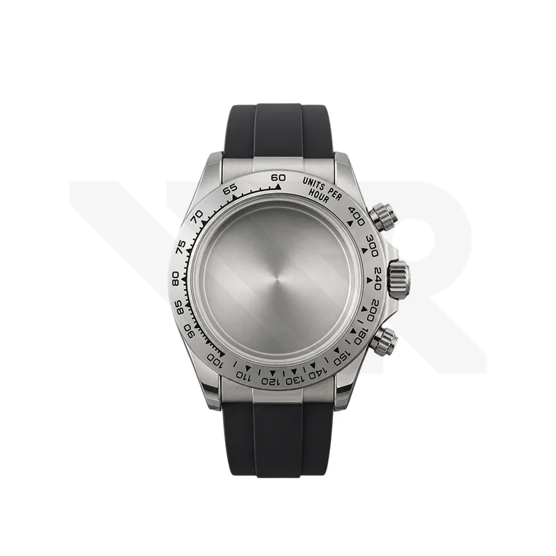 Stainless Steel Seikona Case Set for Daytona Seiko VK63 Mod: Oyster Style Stainless Steel Bezel