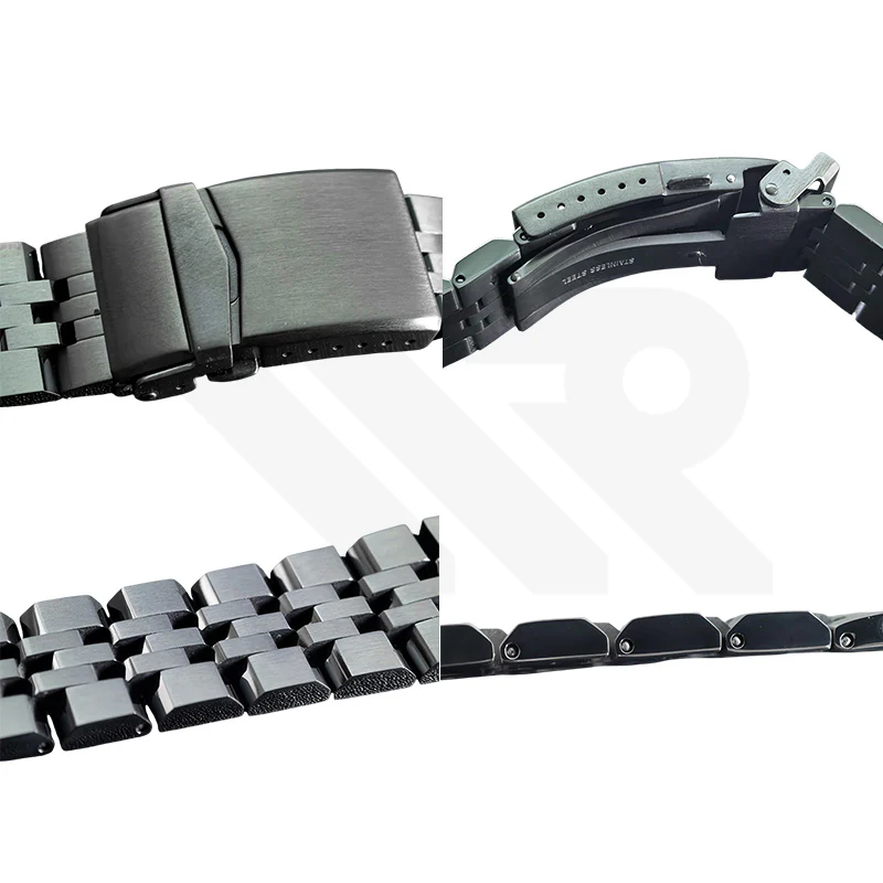 Tank Jubilee Bracelet for Seiko Prospex Marine Master Professional Tuna SBBN025 / SBBN027 / SBBN029 / SBDX014 / SBDX016 : Black - Image 2