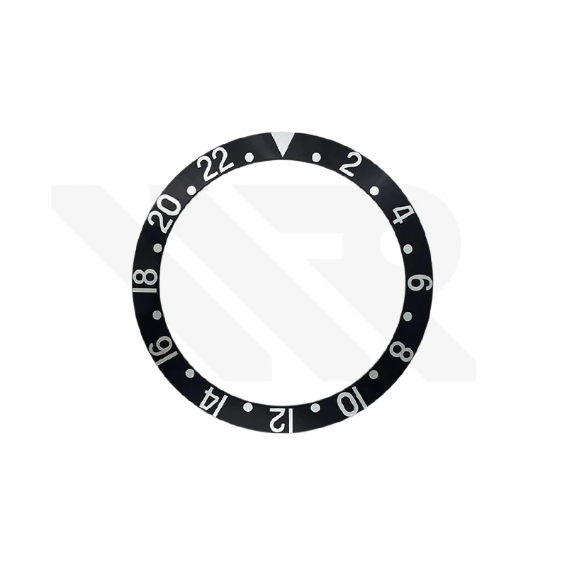 Vintage GMT Style Aluminium Sloped Bezel Insert for SKX007 /SRPD - Black GMT