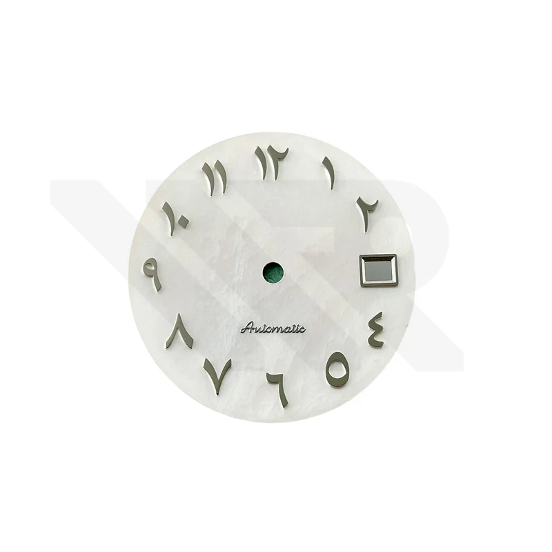 White Mother of Pearl Arabic Indices Dial for Seiko Mod - Gold Indices - Image 4