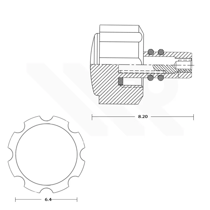 Wide Grip Crown for Casio Duro MDV-106: Polished Silver - Image 2